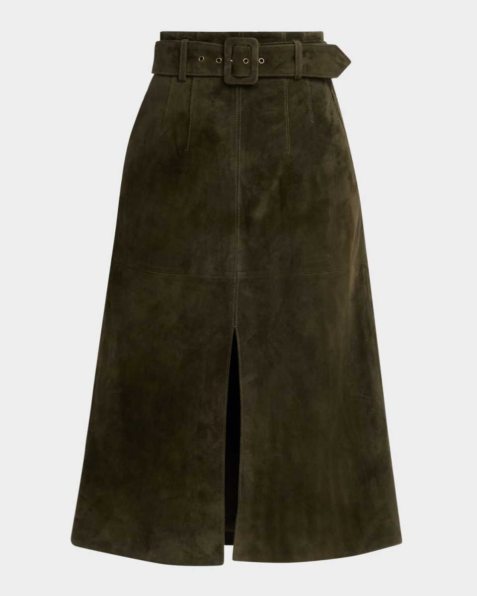 Alexie Suede Midi Skirt